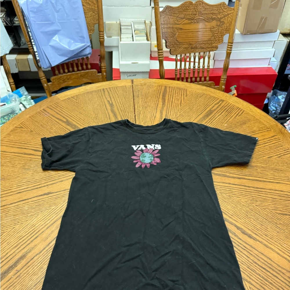 Vans Black Tee with Floral Graphic